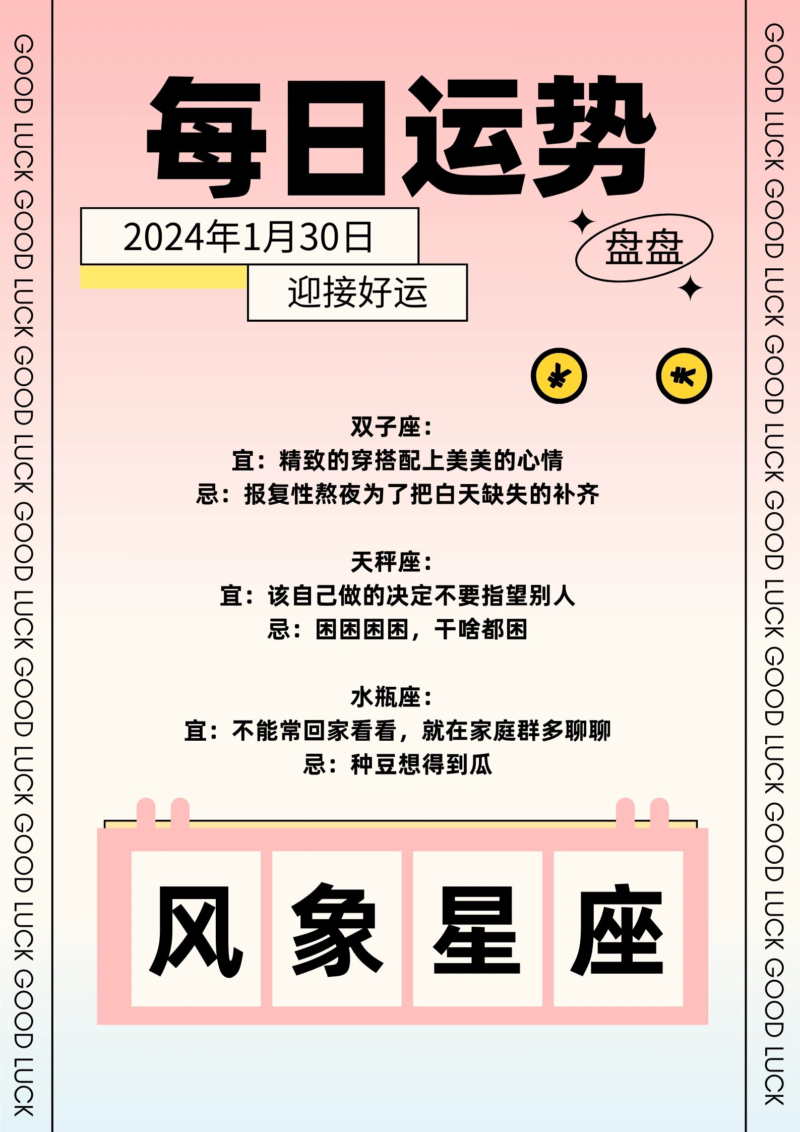 每日星座运程概览