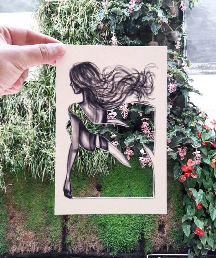 手绘景观人物，艺术与自然的完美融合