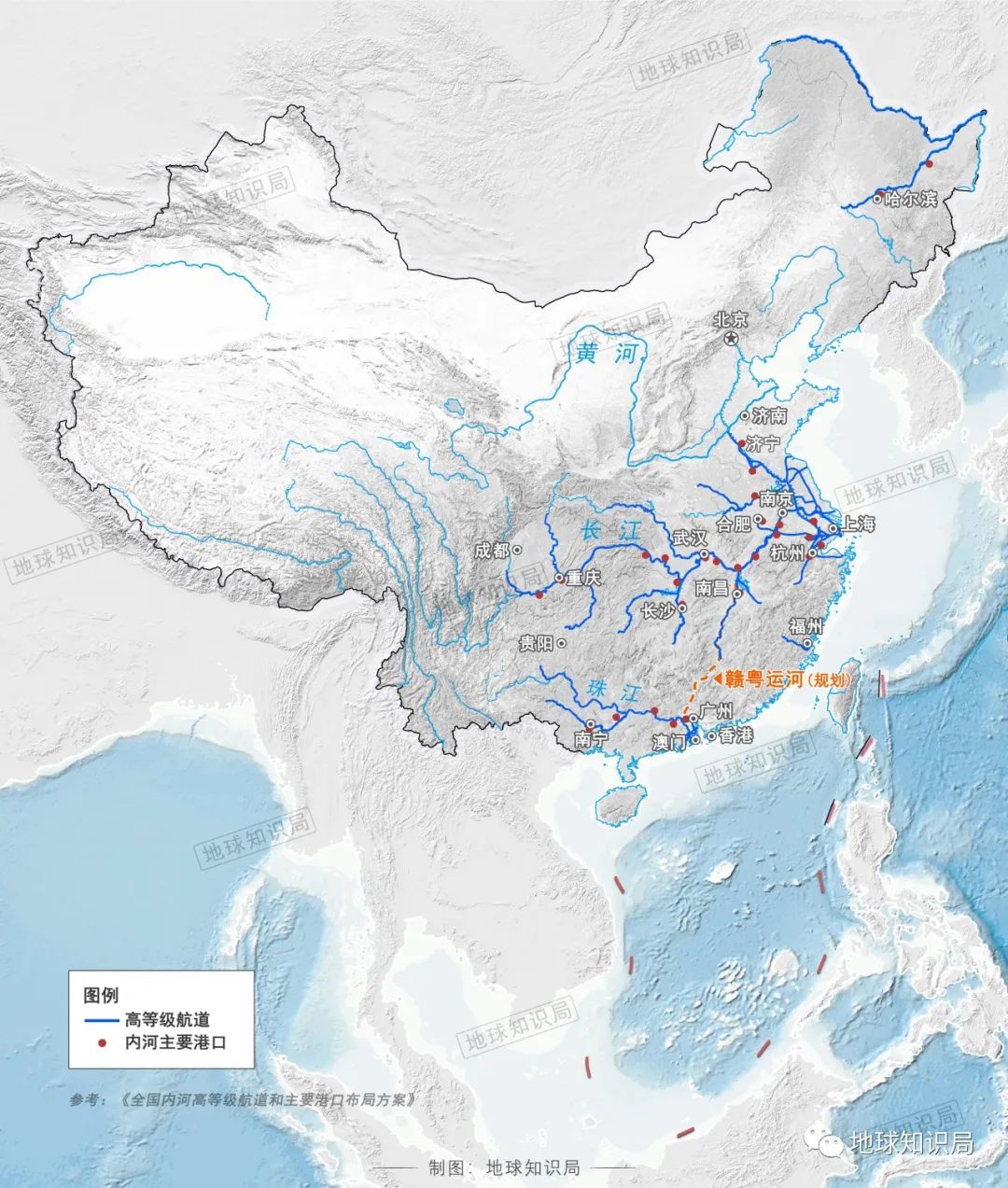 长江沿线航运地图，揭示繁荣与潜力的视觉盛宴